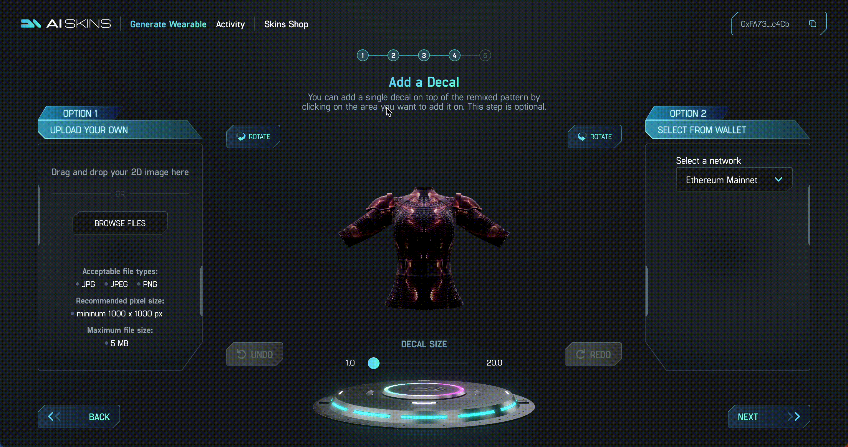 Decal placement feature